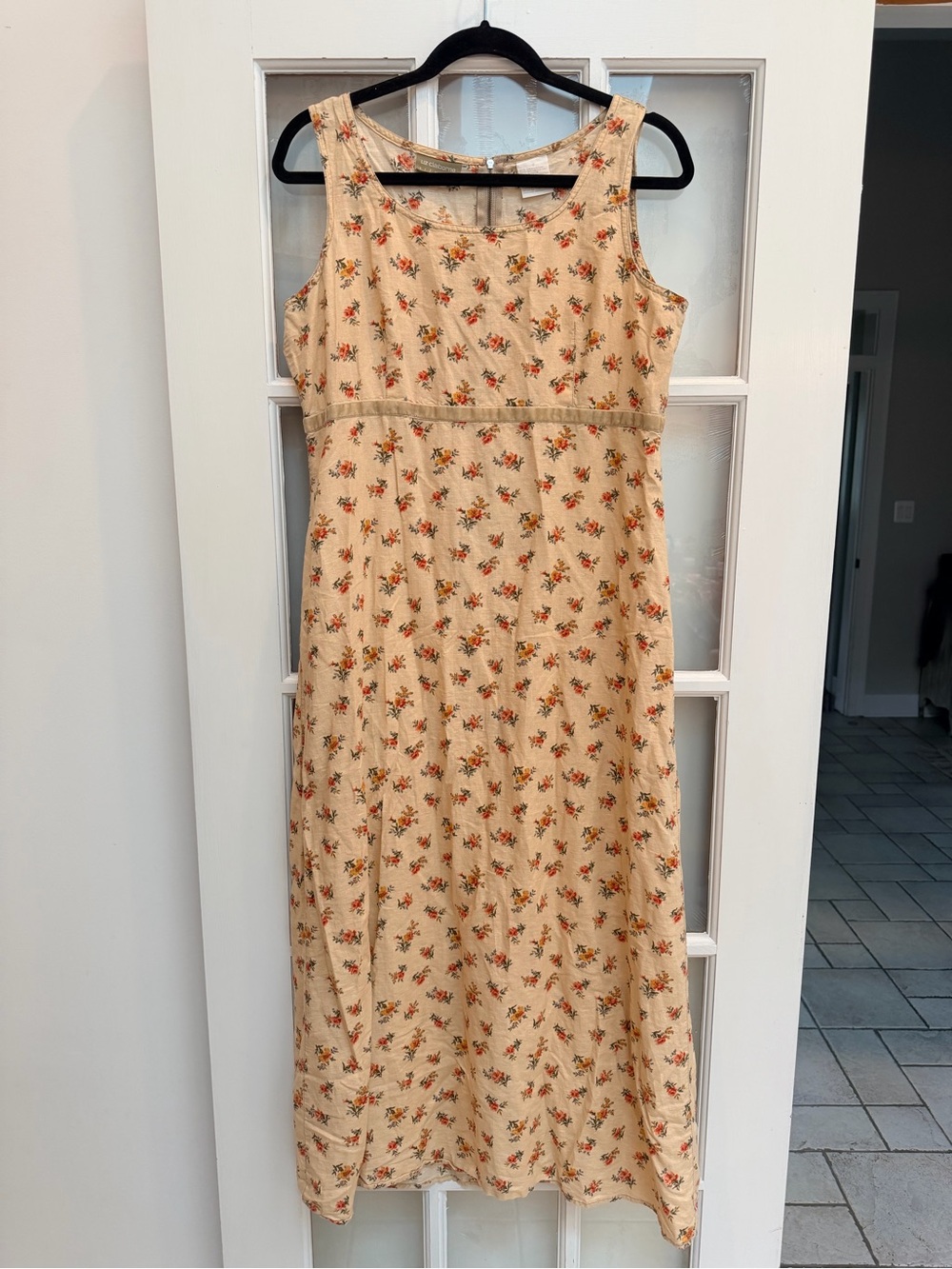 Vintage Liz Claiborne Y2K 90’s Feminine Linen Country Floral Maxi Dress Size 12 - Picture 13 of 13
